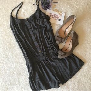 Mine Grey Romper With Pockets Size Medium